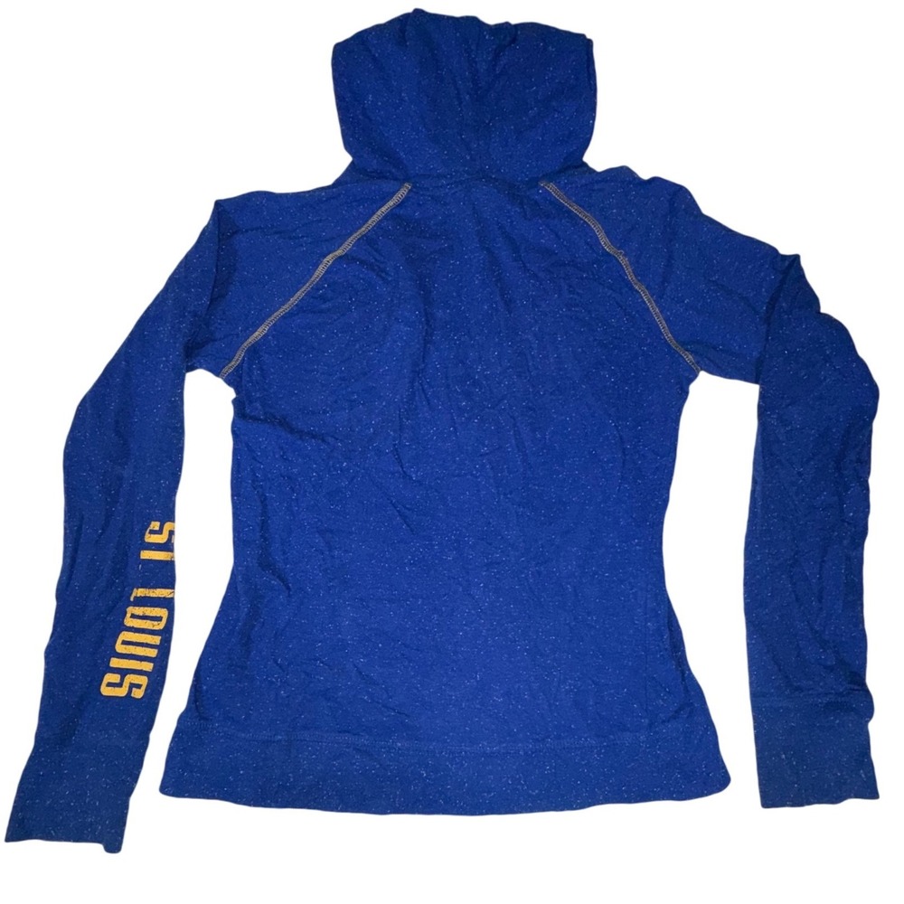St Louis Blues NHL Womens S 4/6 Blue Full Zip Hoodie Distressed Print Hockey‎ - Picture 8 of 9